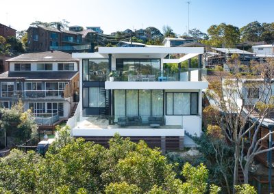 Front View of Luxury new waterfront Home in Gymea Bay, Sutherland Shire by builders Brock build