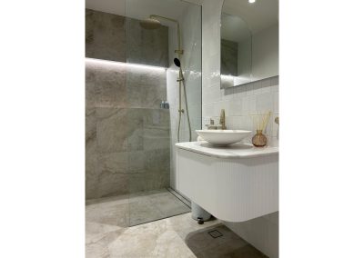 Grey and white beautiful bathroom in 63 Saunders Bay Road, Caringbah