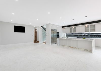 Spacious modern kitchen with island.